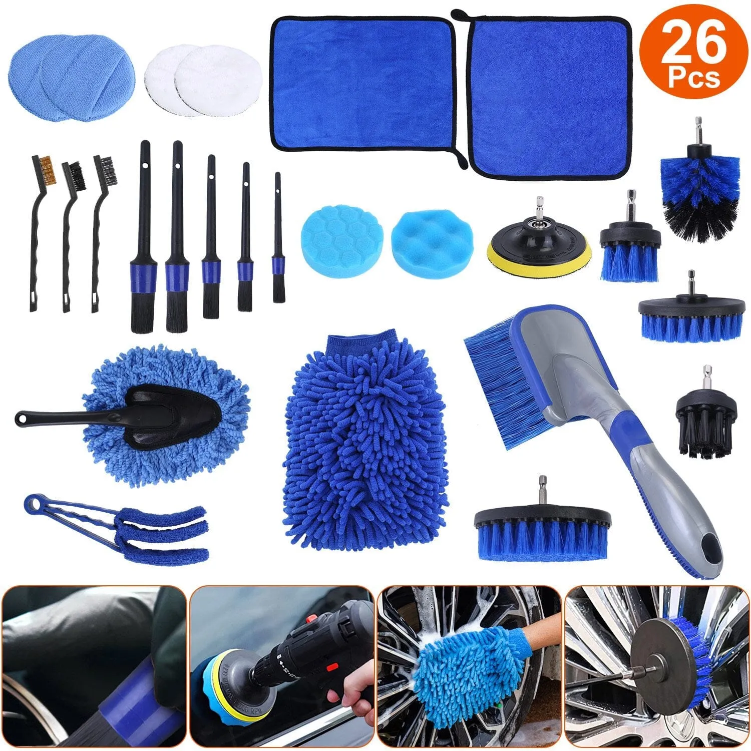 26-Pieces: Car Detailing Brush Kit