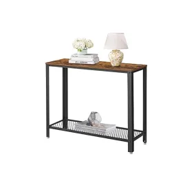 40-Inch Rustic Console Table with Built-In Shelves for Entryway and Home Décor