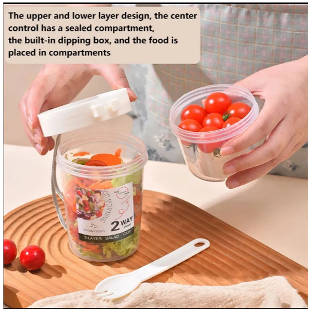 760   310Ml Portable Double-Layer Salad Storage Cup