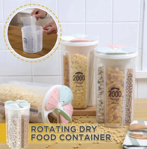 766 Kitchen Storage - Transparent Sealed Cans / Jars / Storage Box 4 Section