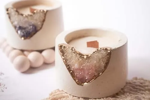 AARKAY® Geode Crystal Vanilla Scented Candle Luxury Gift for Decorating