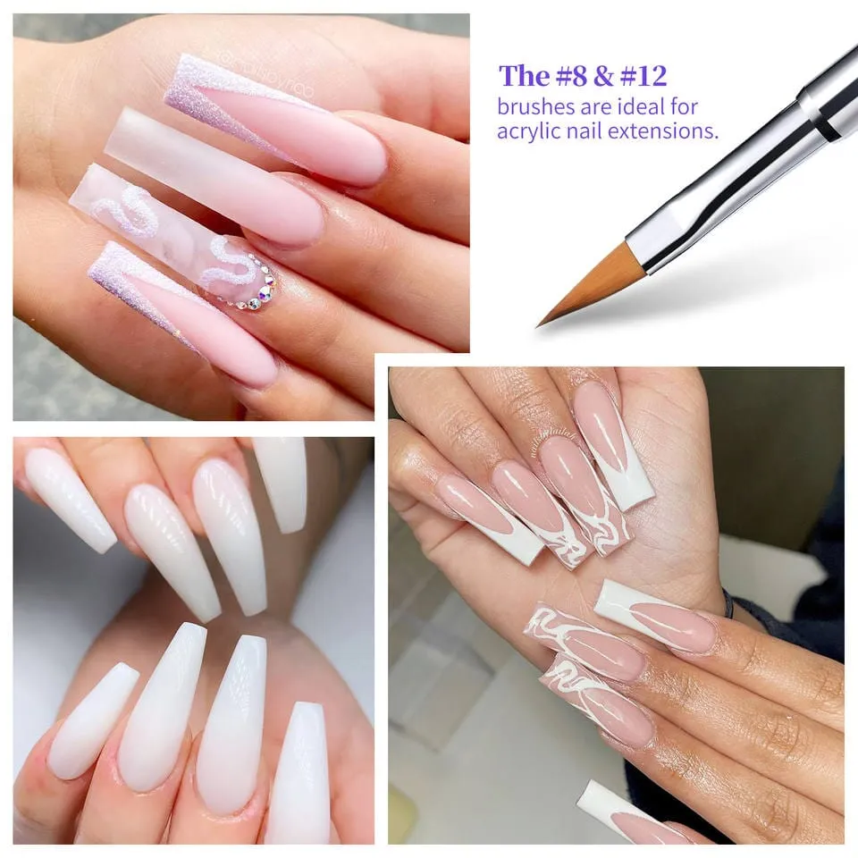 Acrylic Nail Brush Crimped Set 4pcs