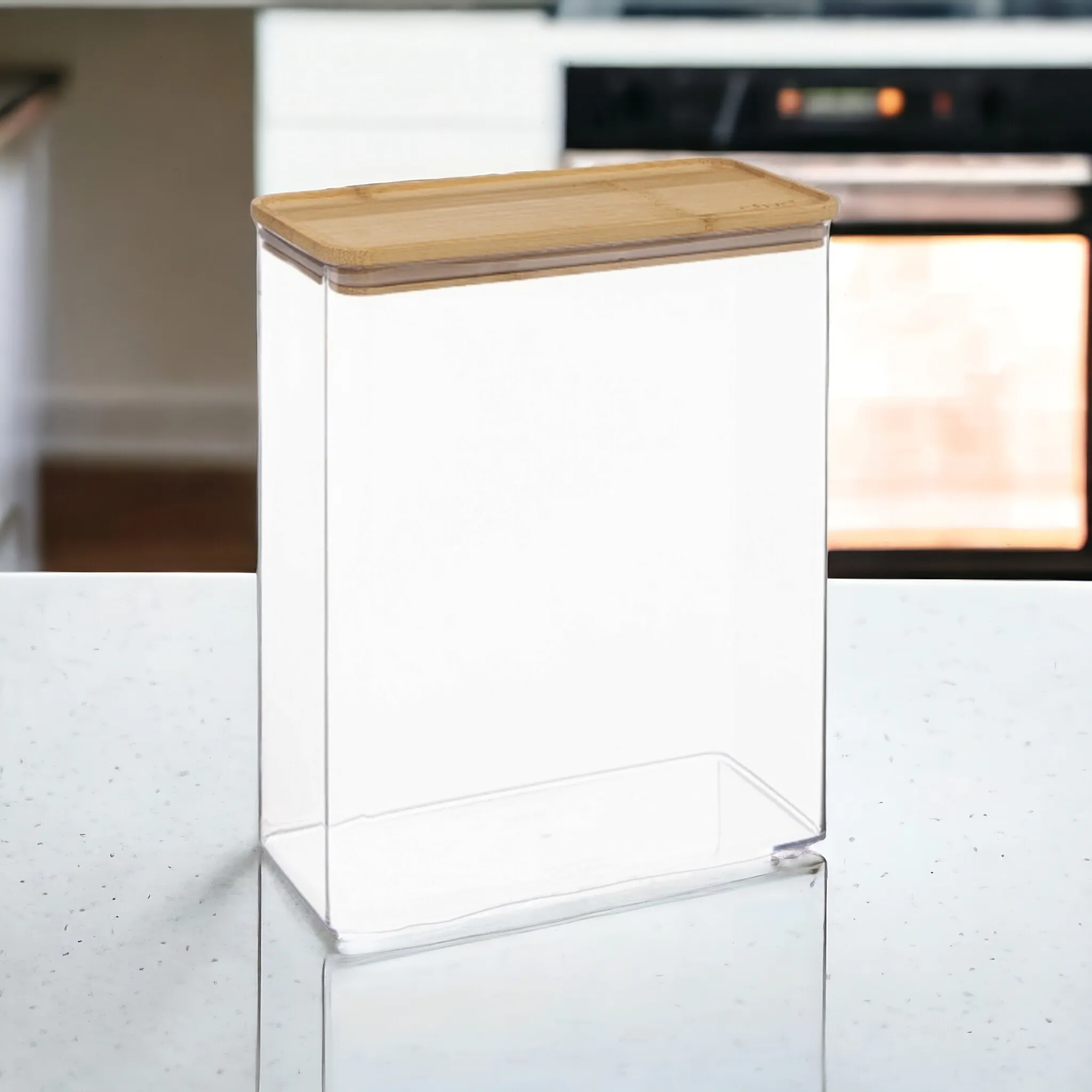 Acrylic Storage Rectangle Bamboo Lid 4.3L