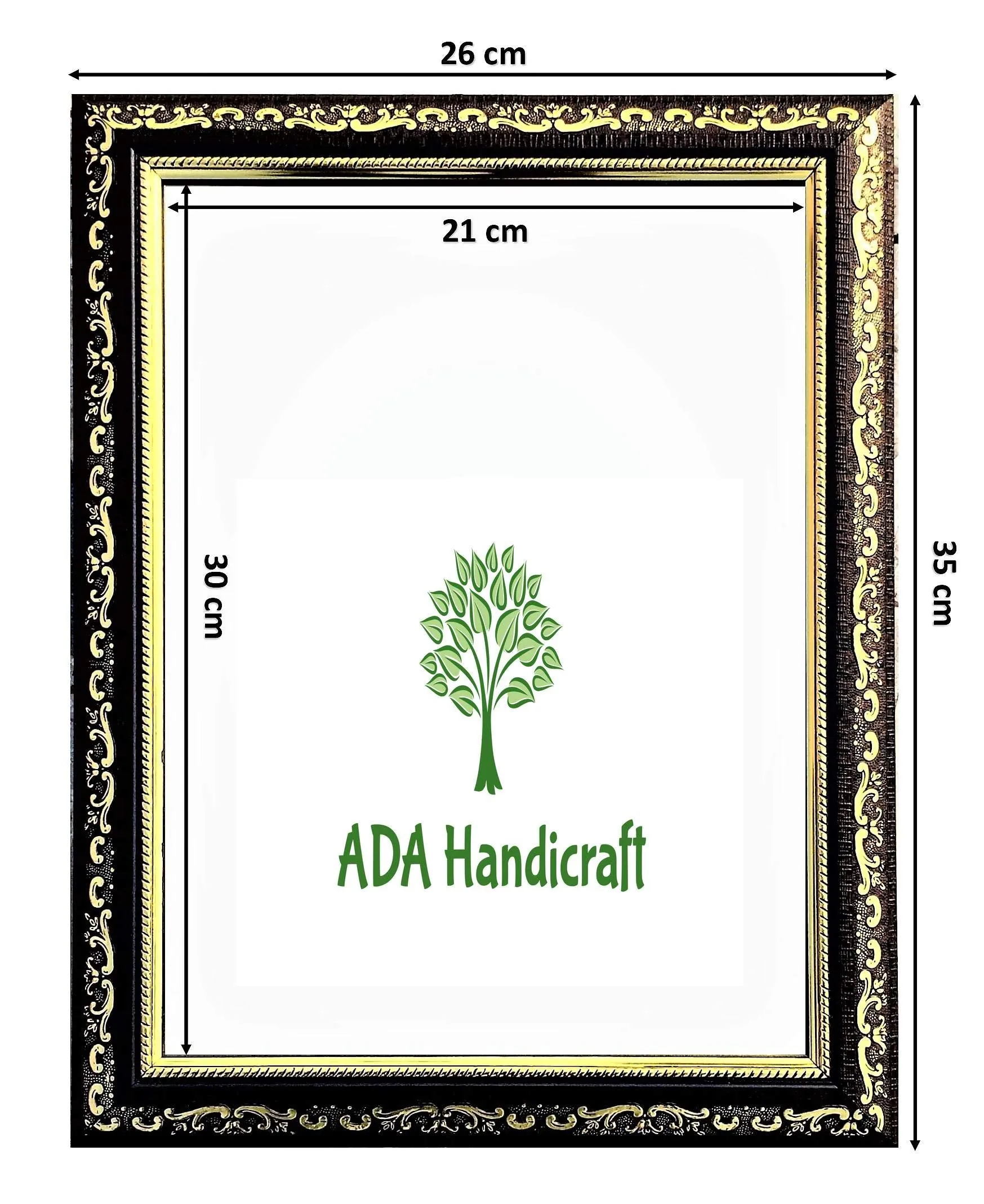 ADA Handicraft Wood Pooja Photo Frame (35 x 25 cm, Multicolour)