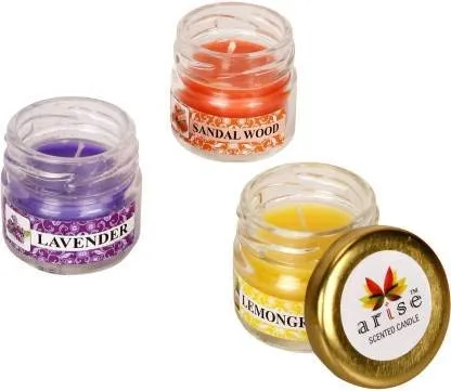 AKH69 Scented Mini Jar Candles for Home Decor & Gifting (6 Piece) | Jasmine, Sandal Wood, French Rose, Lavender, Vanilla Bean, Lemongrass (Pack of 5)