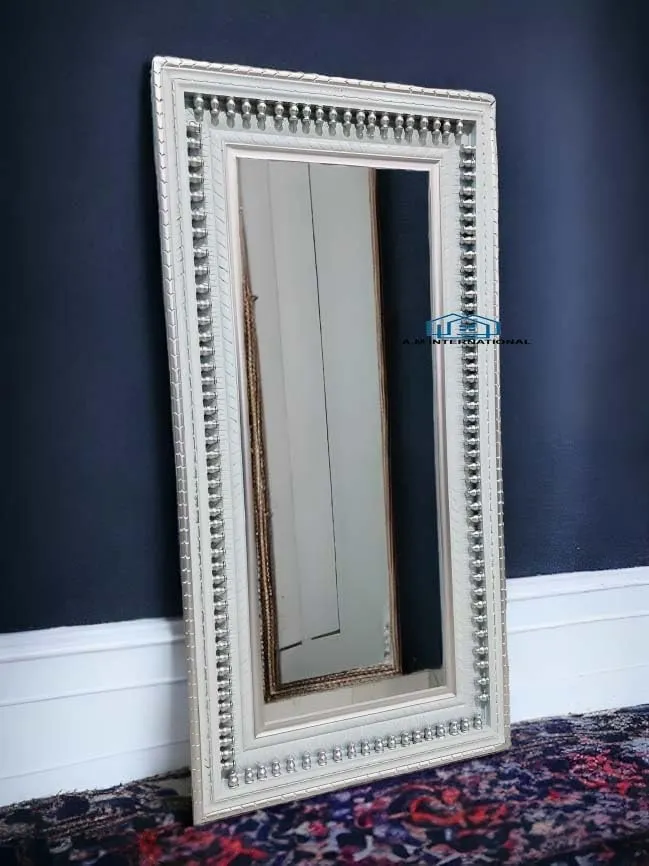 A.M INTERNATIONAL Wooden Carved Wall Mirror Frame, Wooden jharokha, Solid Wood, Antique Finish | with Out Mirror | Size 6 * 3 ft (5 * 3 FT)