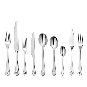 Ammonite Bright Cutlery Set, 108 Piece for 12 People - Includes 12 Sets of Fish Knives and Forks