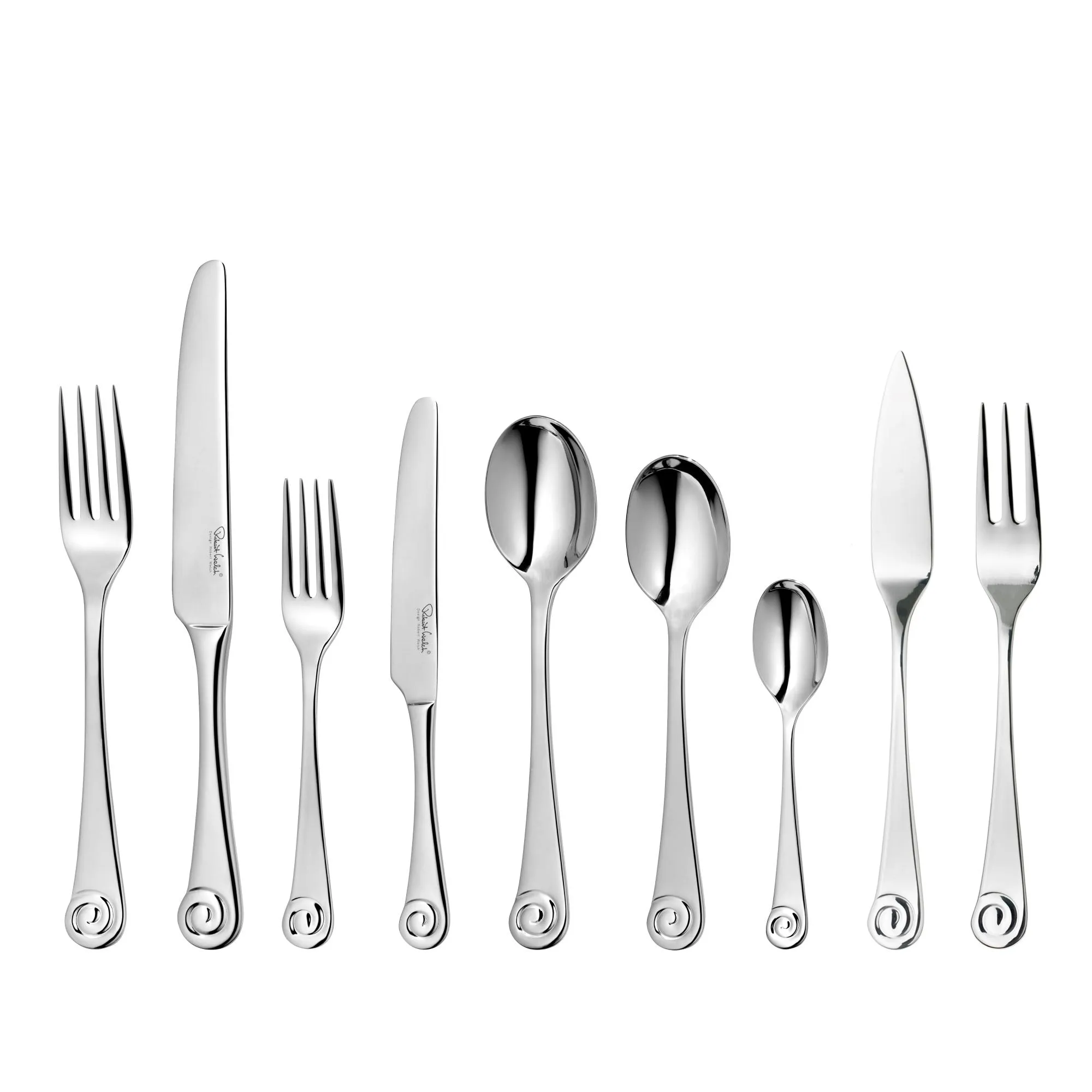 Ammonite Bright Cutlery Set, 108 Piece for 12 People - Includes 12 Sets of Fish Knives and Forks