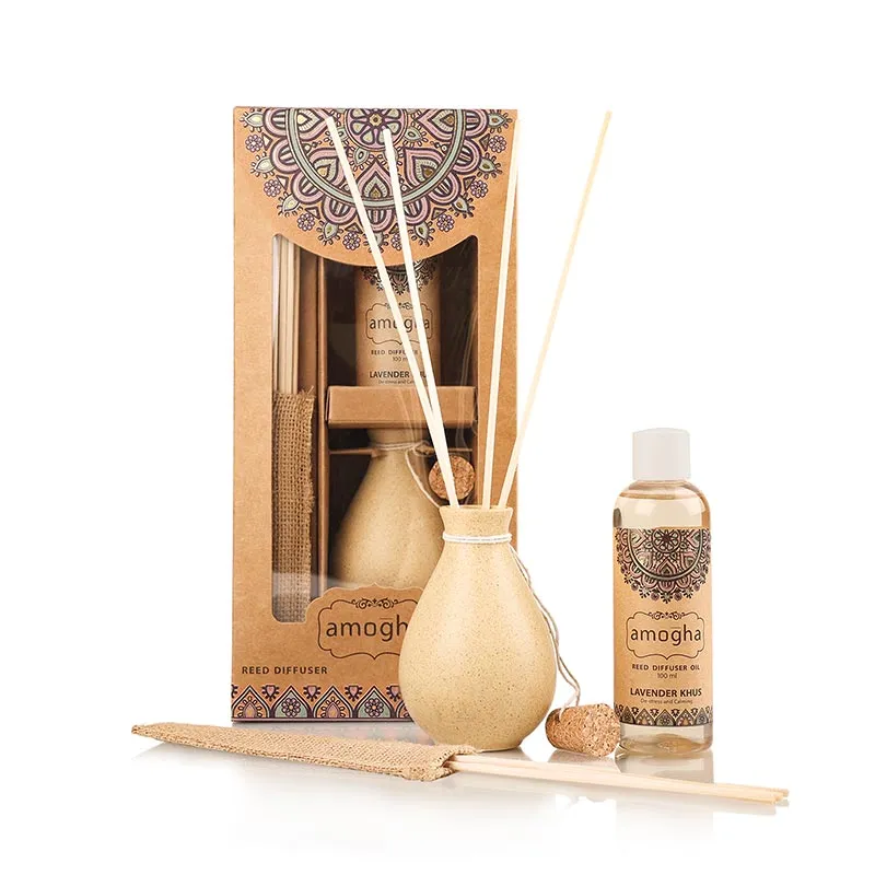 Amogha Reed Diffuser | Multiple Fragrances | 5 x 3 x 10 inches