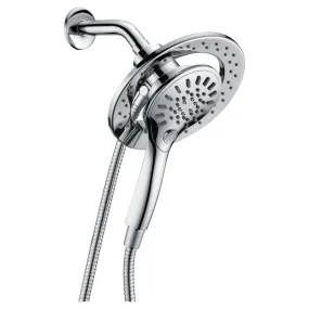 ANZZI Retro-Fit 3-Spray Patterns with 7.48 in. Wall Mounted Dual Shower Heads with Magnetic Divert in Polished Chrome