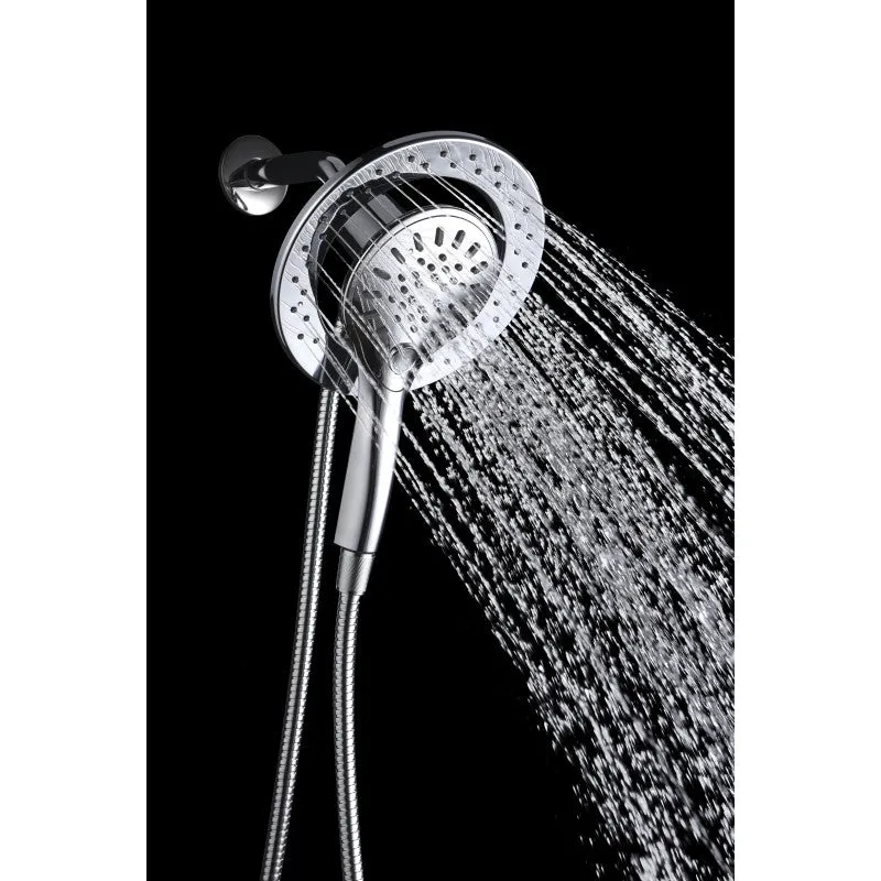 ANZZI Retro-Fit 3-Spray Patterns with 7.48 in. Wall Mounted Dual Shower Heads with Magnetic Divert in Polished Chrome