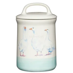 Apple Farm Stoneware Sugar Canister Geese