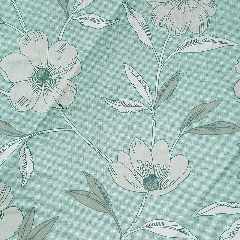 Aster Floral Cotton Comforter (Green)  - 150 GSM