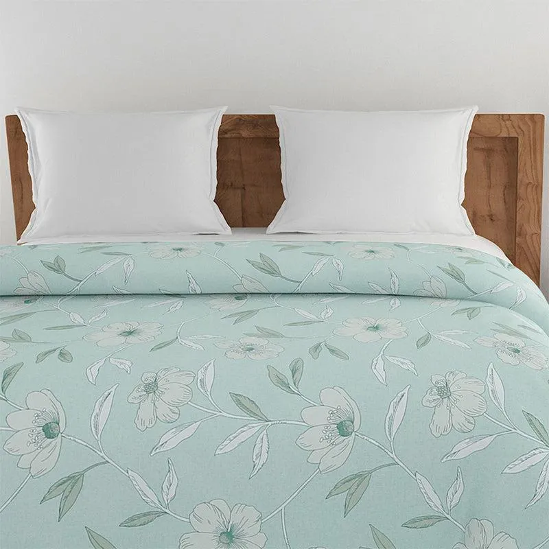 Aster Floral Cotton Comforter (Green)  - 150 GSM