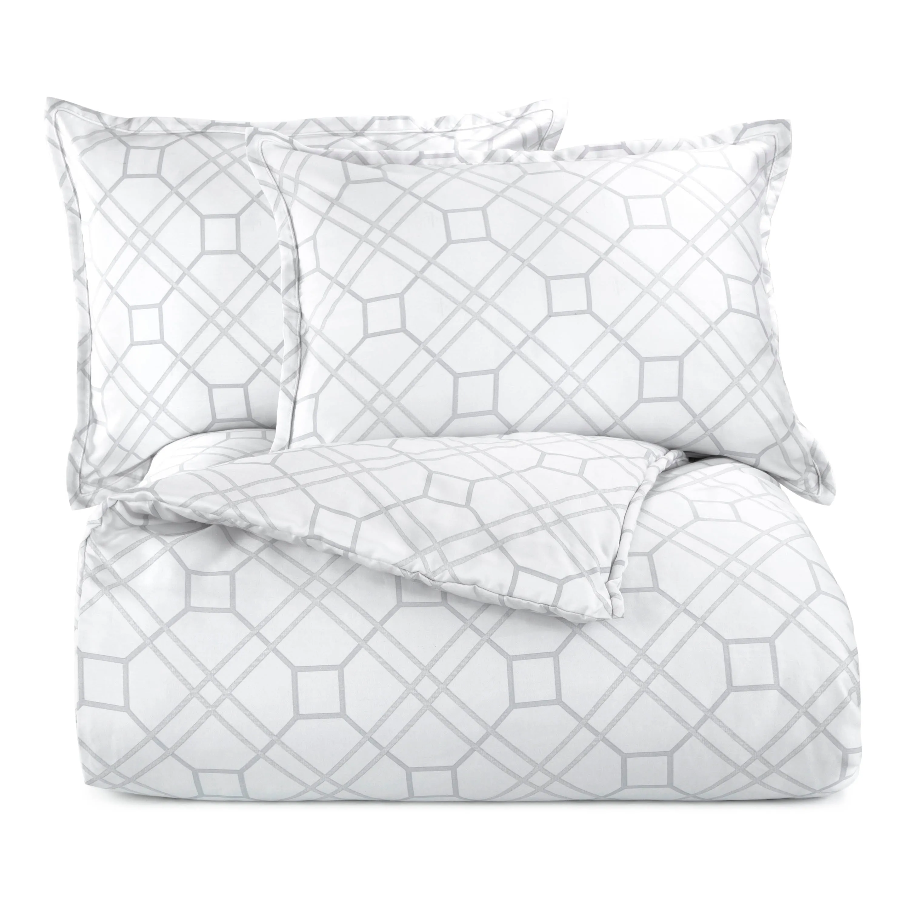 Atelier Martex Trellis Light Gray Comforter Set