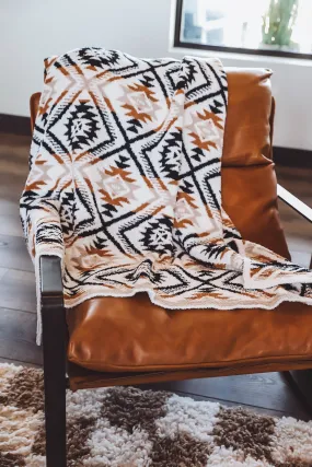 Aztec Pattern Throw Blanket-Brown Mix