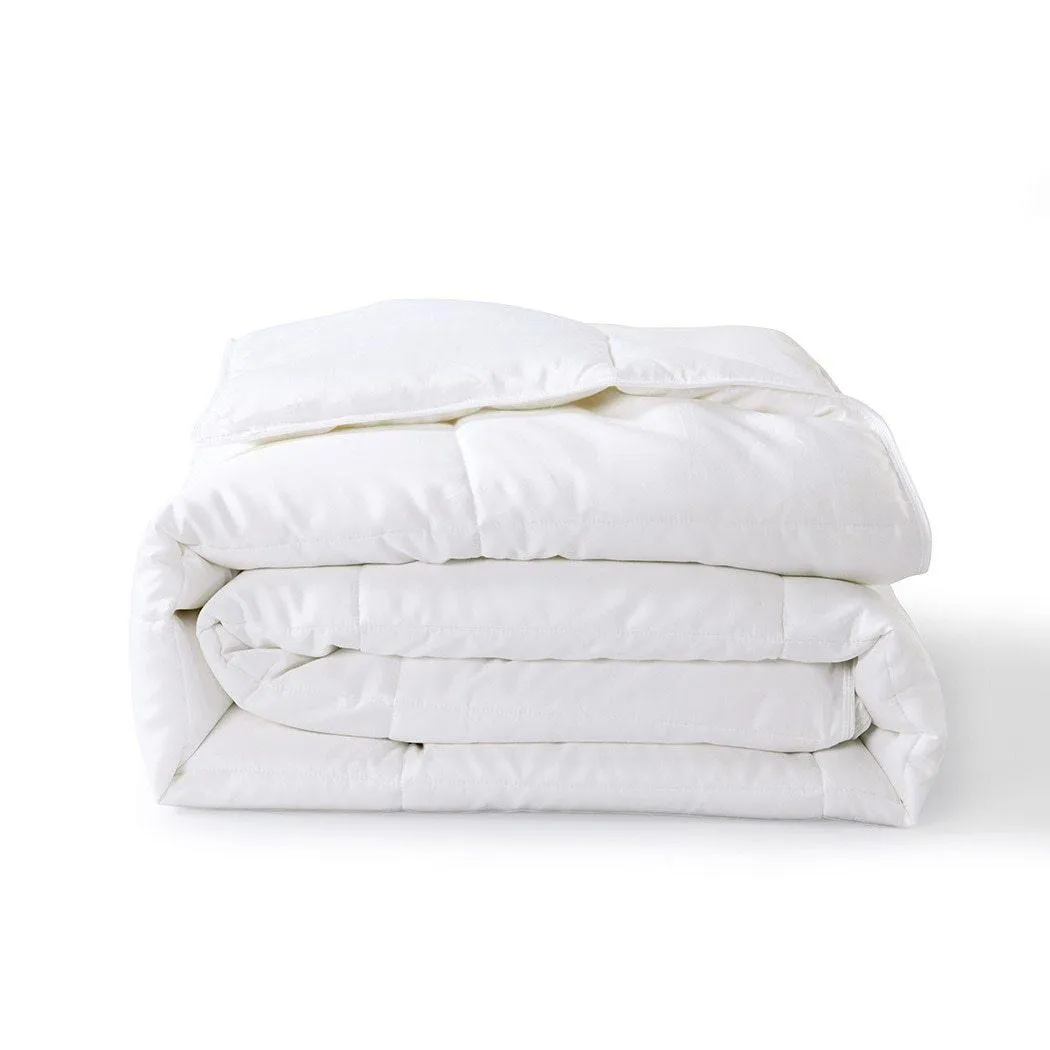 Bamboo Filled Blanket 300 Thread Count 100% Cotton Sateen White Shell