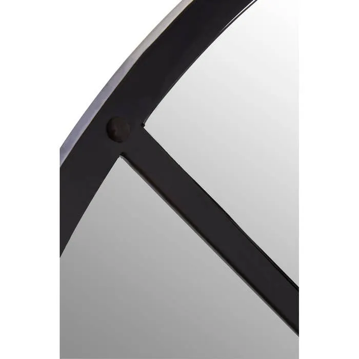 Black Finish Round Wall Mirror