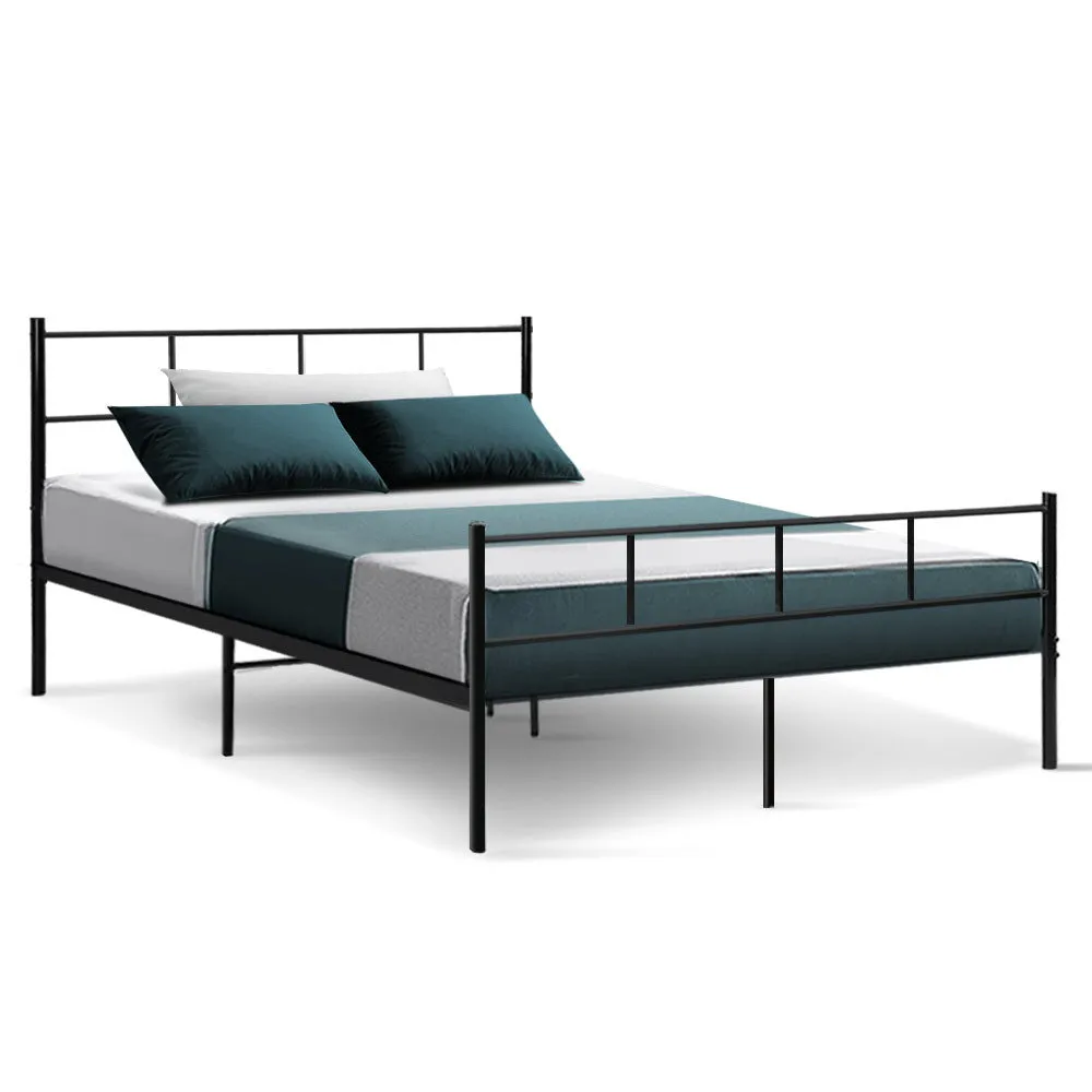 Black Metal Double Bed Frame, 300kg Capacity - Artiss