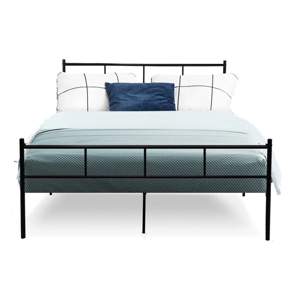 Black Metal Double Bed Frame, 300kg Capacity - Artiss