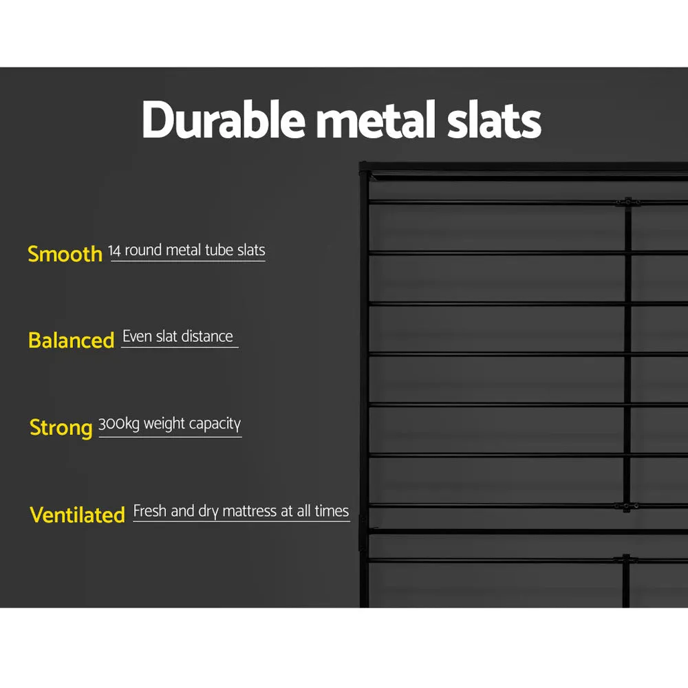 Black Metal Double Bed Frame, 300kg Capacity - Artiss