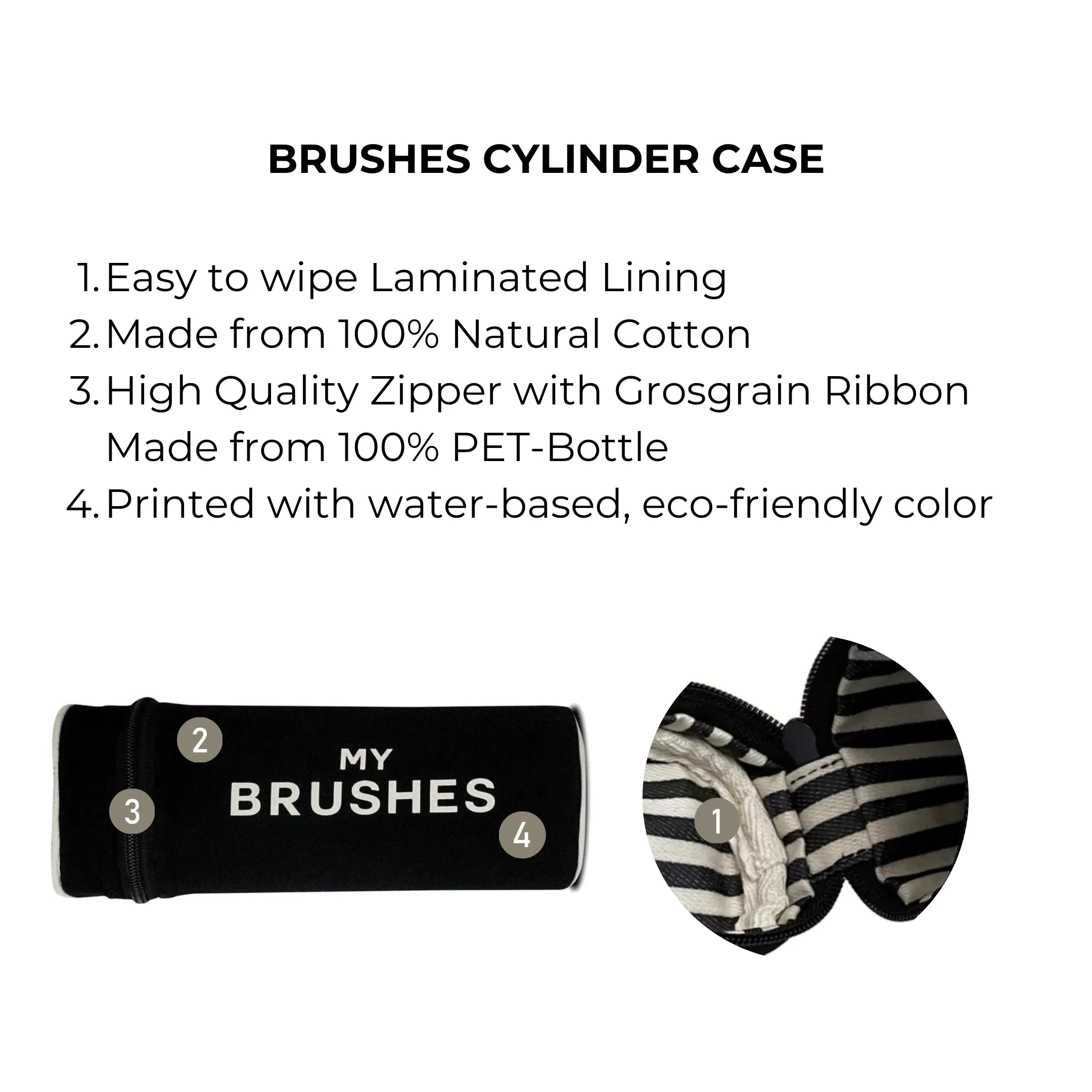 Brushes, Cylinder Case, Black