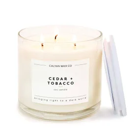 Cedar   Tobacco 3 Wick Soy Candle