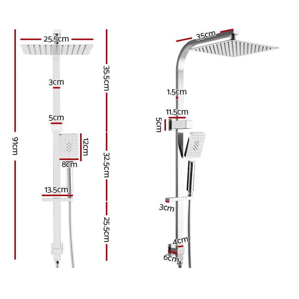 Cefito WELS 10'' Rain Shower Head Set Round Handheld High Pressure Wall Chrome