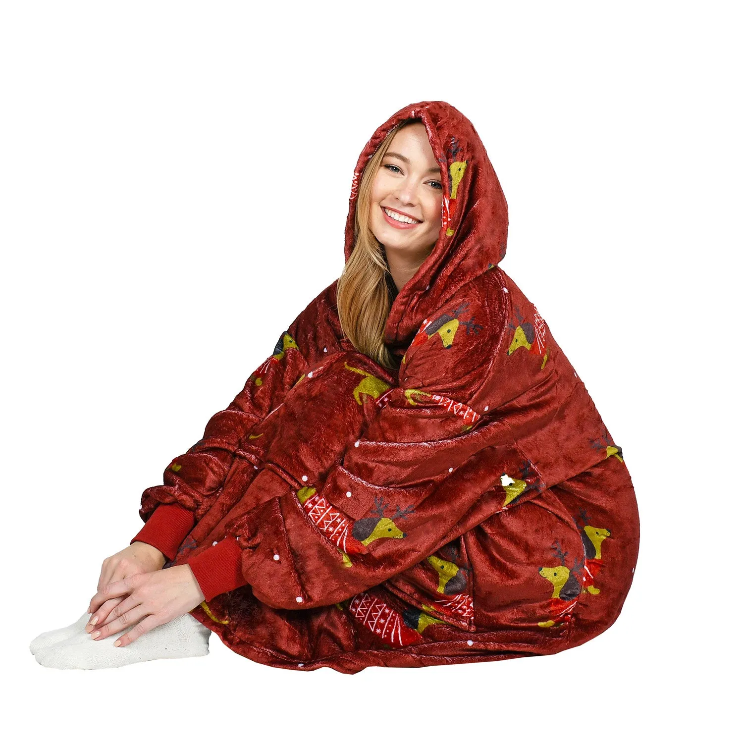 Christmas Spirit  All Season Oversize Hoodie Blanket