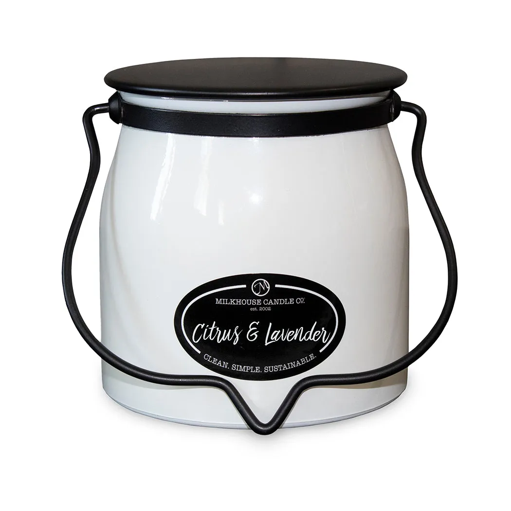 Citrus & Lavender 16oz Butter Jar Candle by Milkhouse Candle Co.