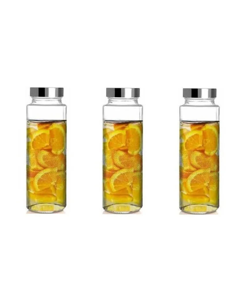 Clear Glass Designer Bottle for Food Grade Storage Versatile Use for Drinks or Grains | 750 ML | 3 x 10 inches