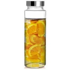 Clear Glass Designer Bottle for Food Grade Storage Versatile Use for Drinks or Grains | 750 ML | 3 x 10 inches