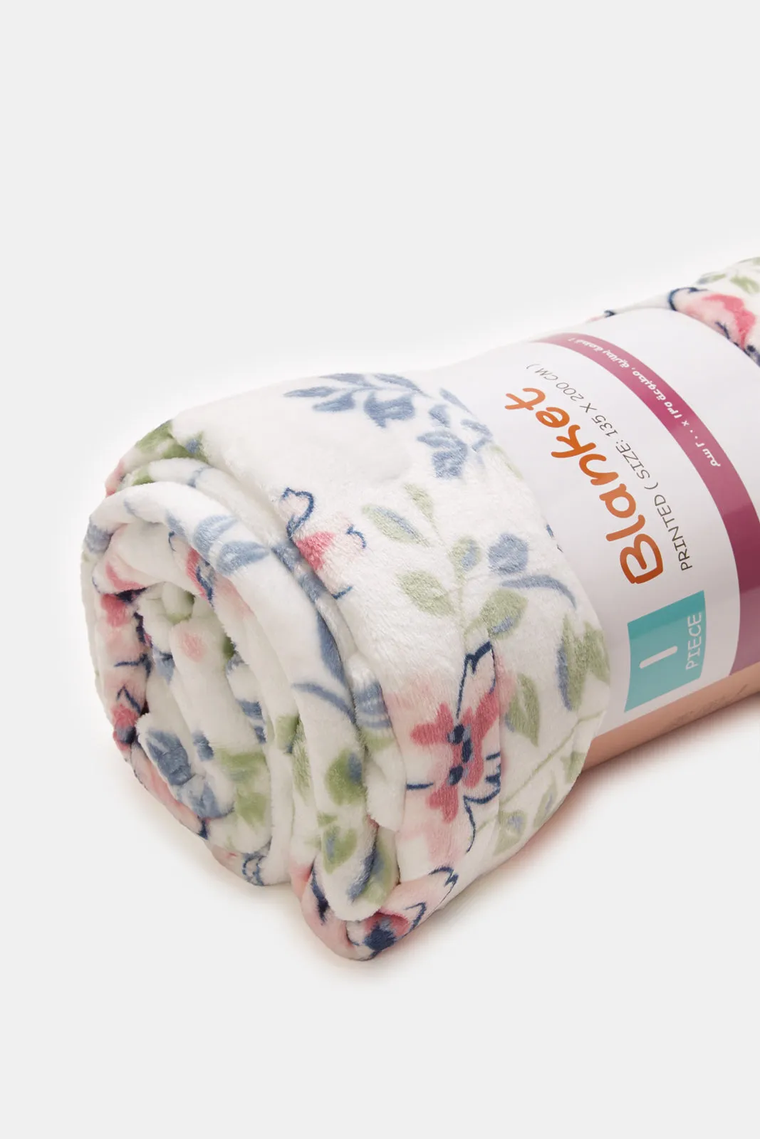 Cream Floral Print Kids Blanket