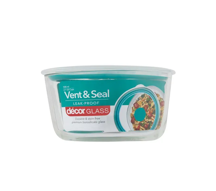 Décor Vent & Seal™ Glass Container, Round 500ml