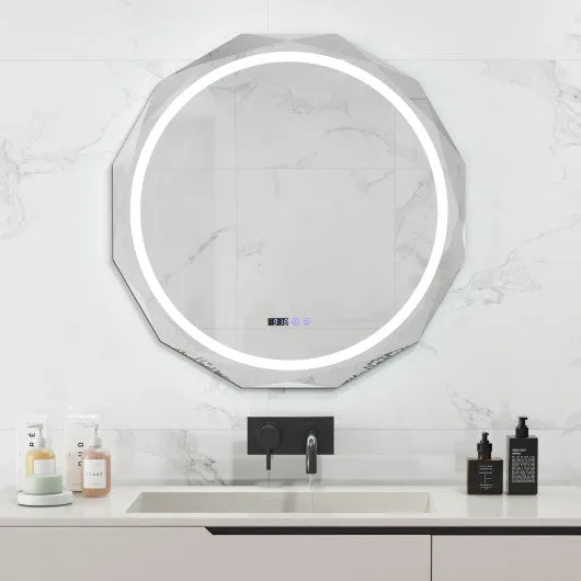 Defogging LED Bathroom Mirror with Stepless 3 Colors Temperature