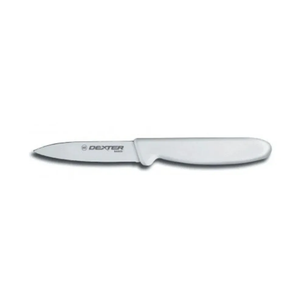 Dexter Russell P94843 Basics 3" Tapered Point Paring Knife White Handle - 31611