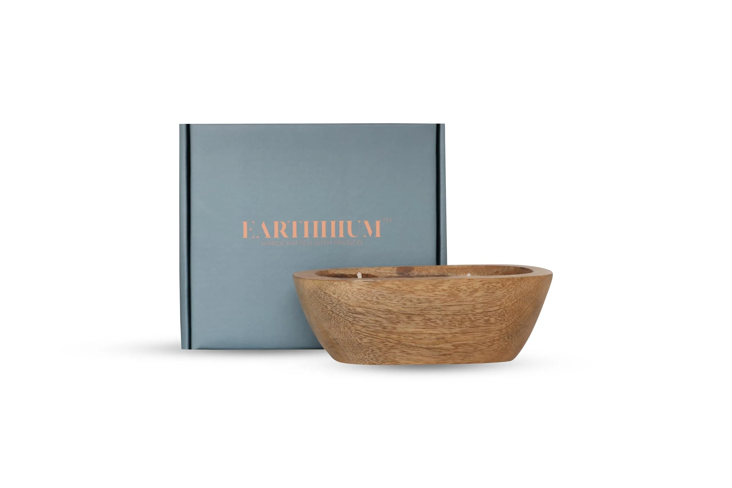 Earthhium Thousand Wishes | Wooden Bowl Candle | Handmade Scented Candle in Elegant Cement Pot | Gift for Home Décor | Diwali Decoration | Candles for Gifting | Fragrance Candles for Bedroom |