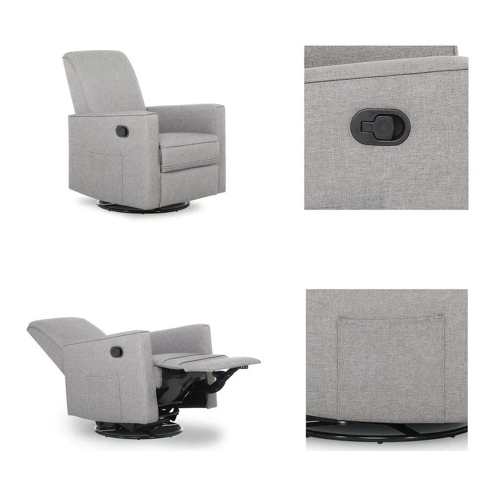 Evolur Monroe Glider, Recliner with Swivel Base - Luxe Grey