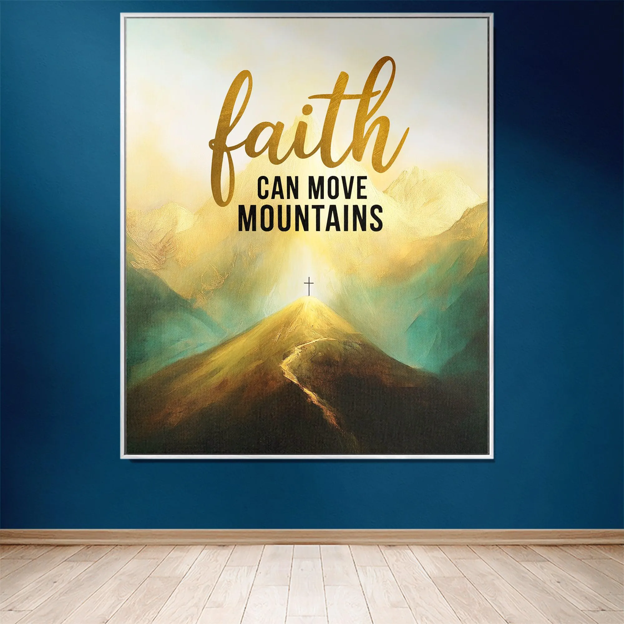 Faith Can Move Mountains  50" x 60" Christian Gift Woven Jacquard Blanket