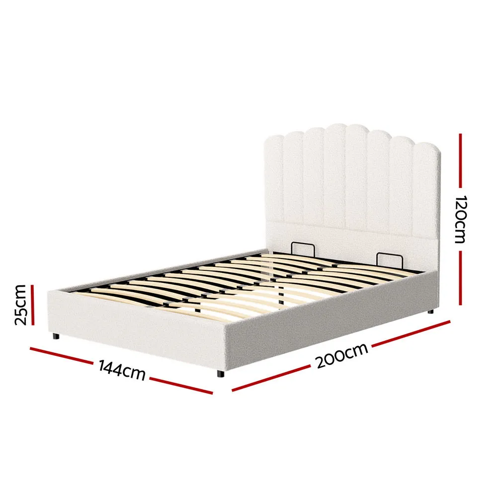 Fiona Bed Frame Boucle - Beige Double