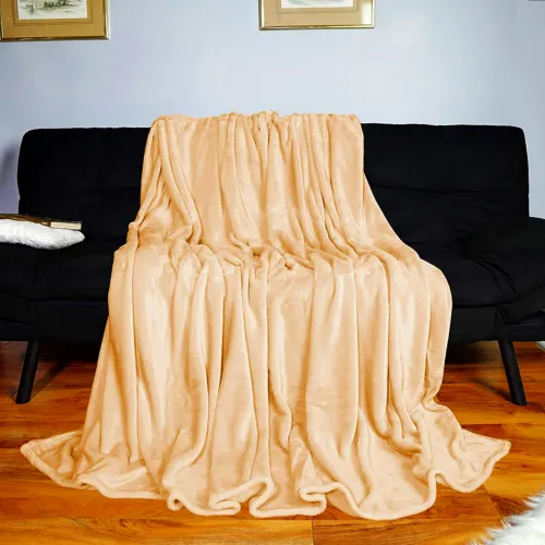 Fleece Blanket Sofa Throw Light Weight Faux Fur Mink Size Double King