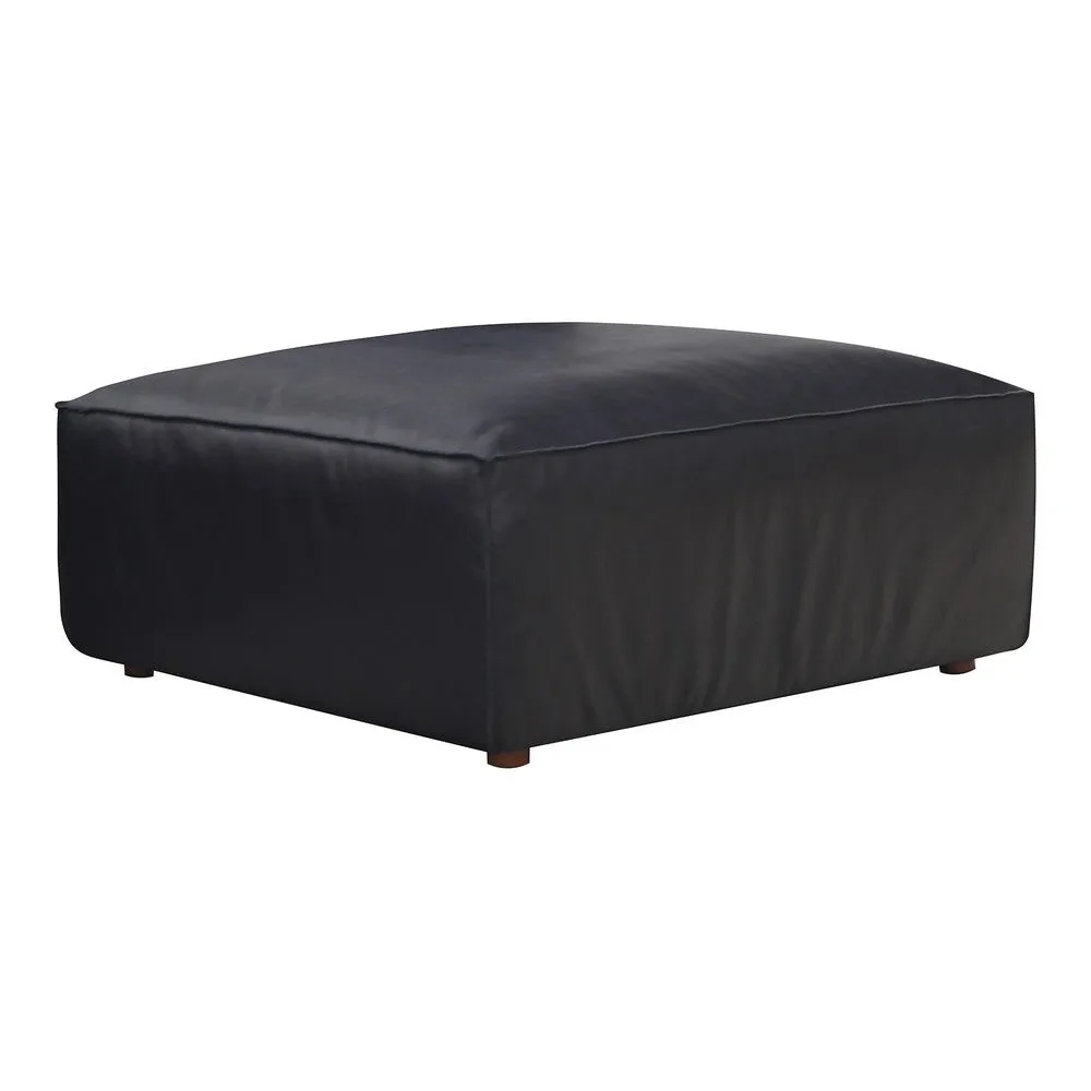 Form Ottoman Vantage Black Leather