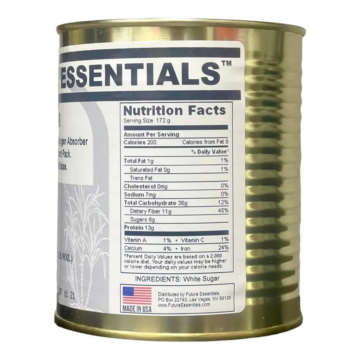 Future Essentials - Canned Granulated White Sugar #2.5 Can - 12 Pack