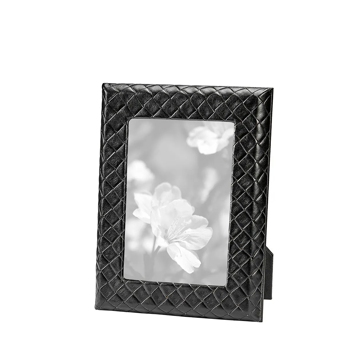 Graphic Image 5" x 7" Woven Frame in Black Woven Leather