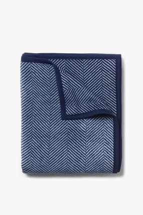 Harborview Herringbone Navy Blanket