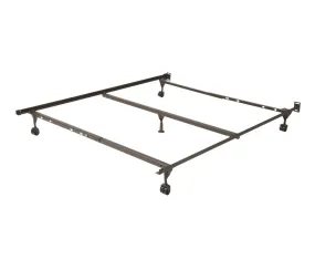 Heavy Duty Insta-Lock Queen/Full/Twin XL, Twin  Metal Bed Frame with Rollers