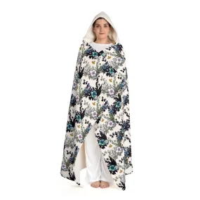 Hooded Sherpa Fleece Blanket - Hibiscus Light Botanicals Collection