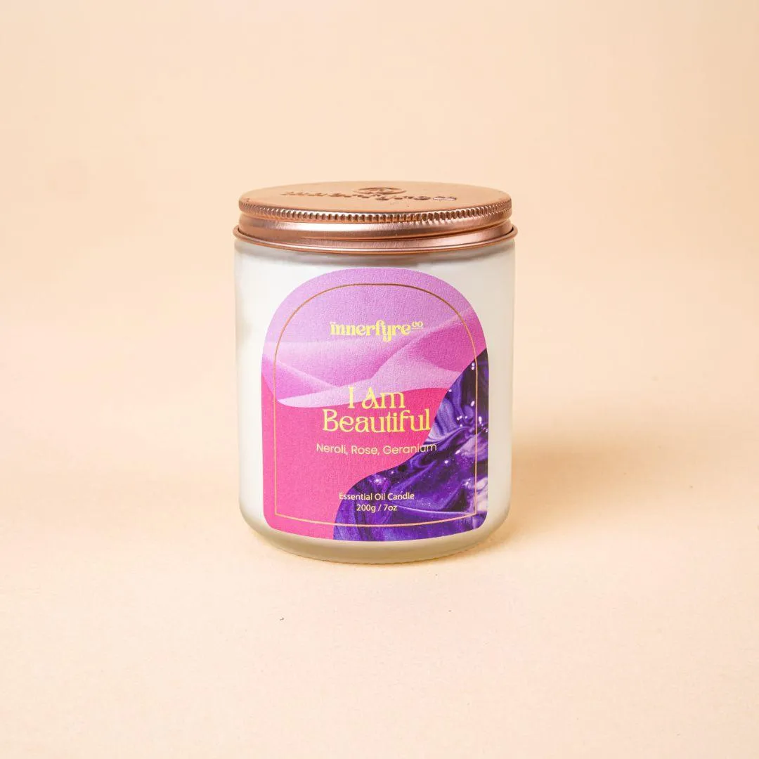 I AM BEAUTIFUL Candle: Neroli, Rose, Geranium