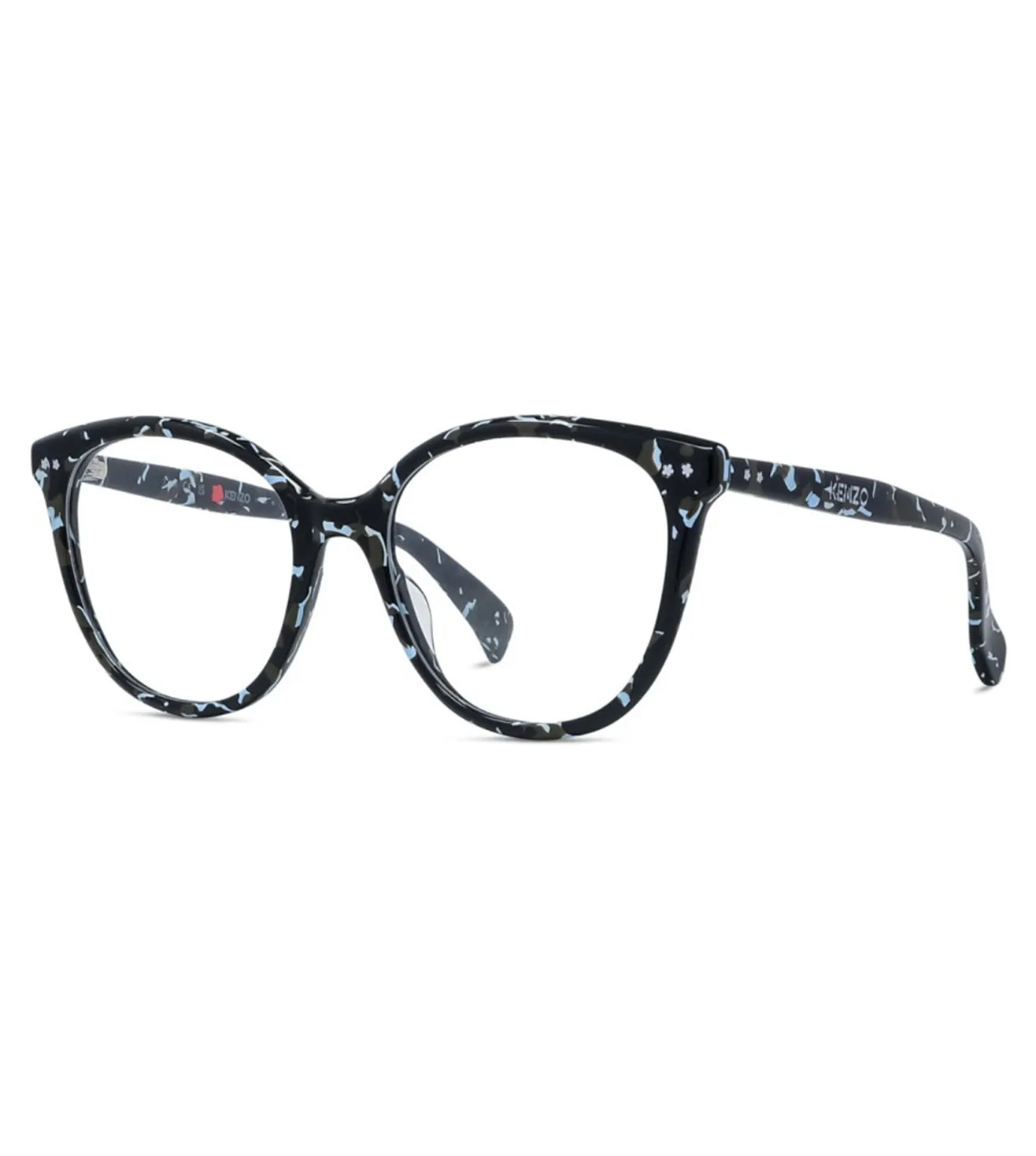 Kenzo Women's Blue Havana Butterfly Optical Frame