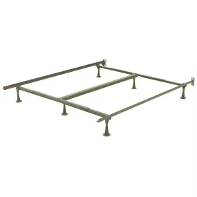 King size 6-Leg Sturdy Metal Bed Fame with Glides and Headboard Brackets